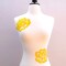 2 Pieces Golden Yellow Embroidered Rose Appliques 5.5" Iron On Flower Patch Set